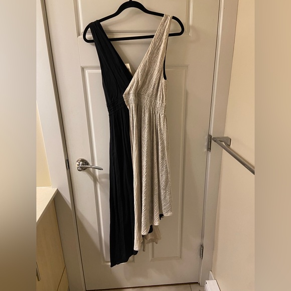 Maeve Elisabel Anthropologie Black and Cream Asymmetrical Dress NWT - Picture 5 of 7